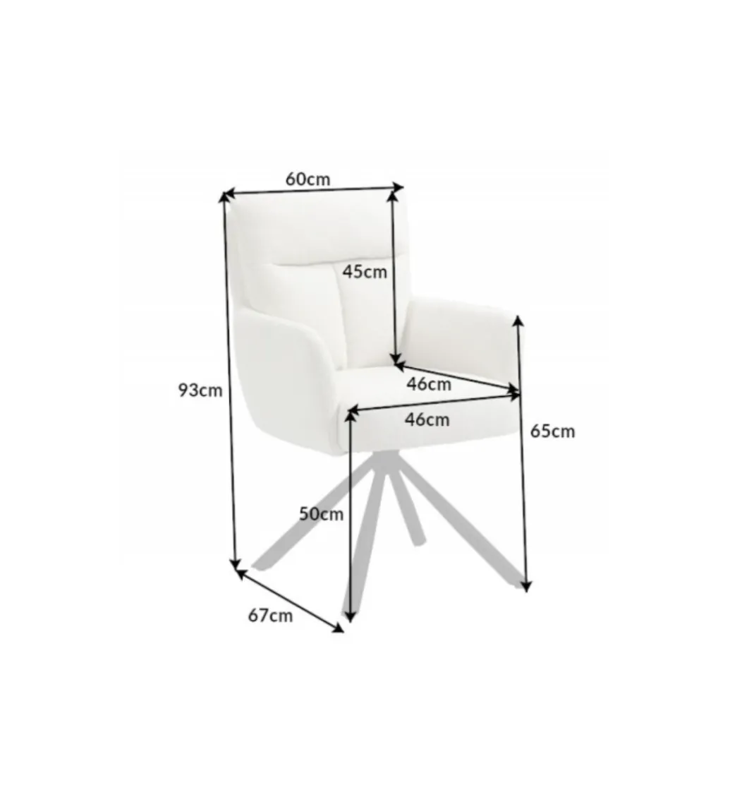 Krzesło ASTRID bouclé z obrotowym siedziskiem białe*Invicta Interior Online