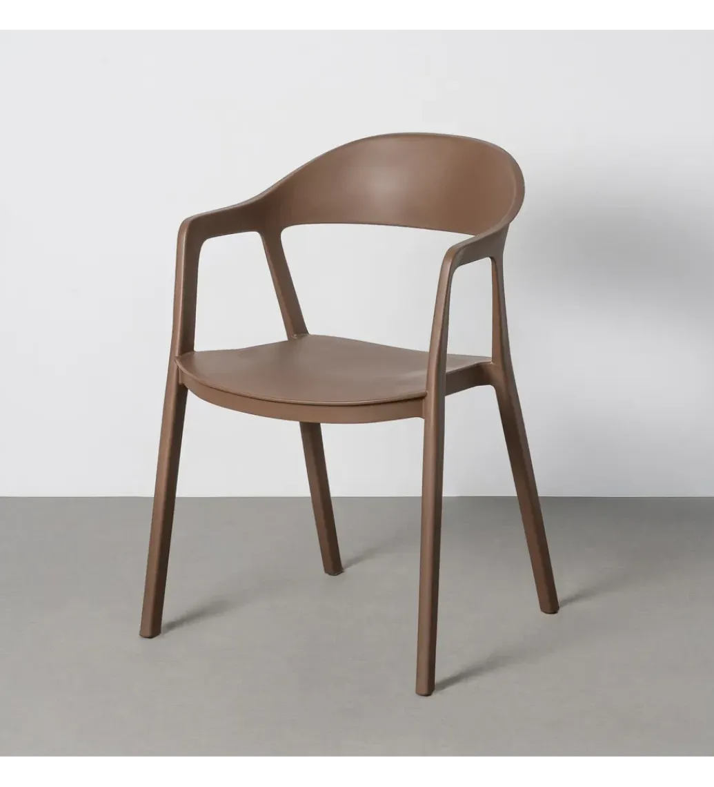 Krzesło BARETO 80 cm brązowe z podłokietnikami nogi v*Zona-Design Outlet