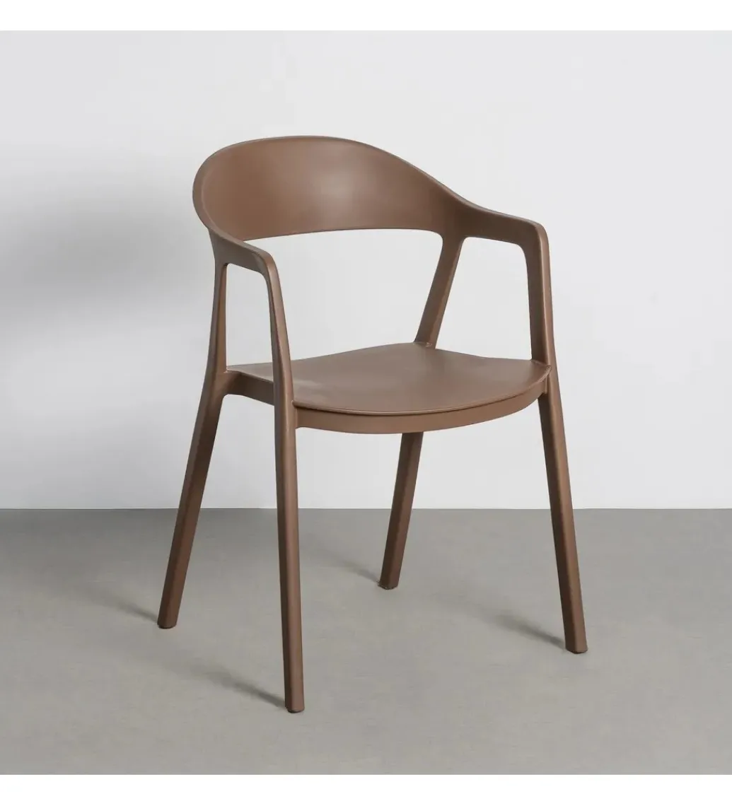 Krzesło BARETO 80 cm brązowe z podłokietnikami nogi v*Zona-Design Outlet