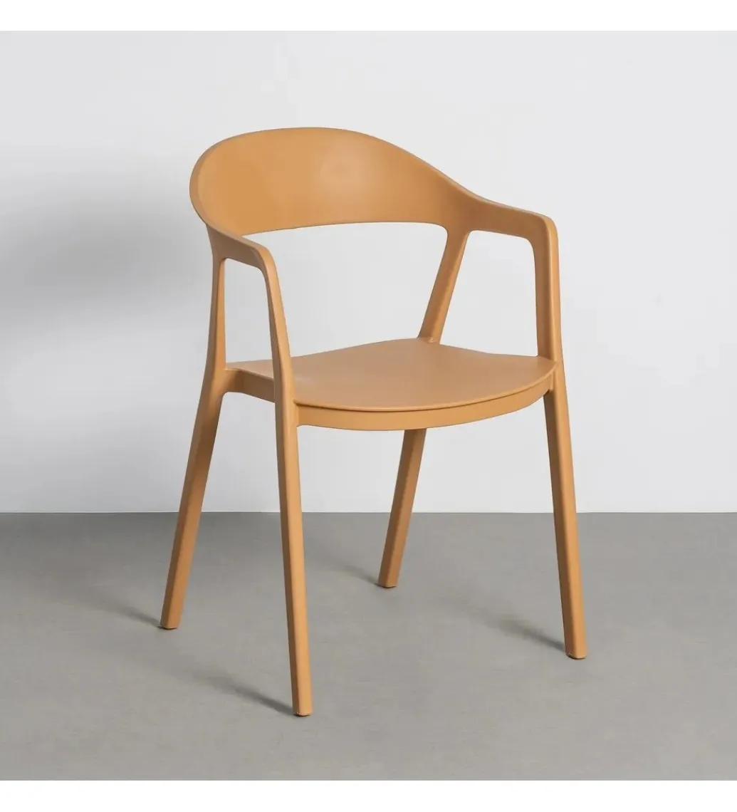 Krzesło BARETO 80 cm żółte z podłokietnikami nogi v*Zona-Design Online