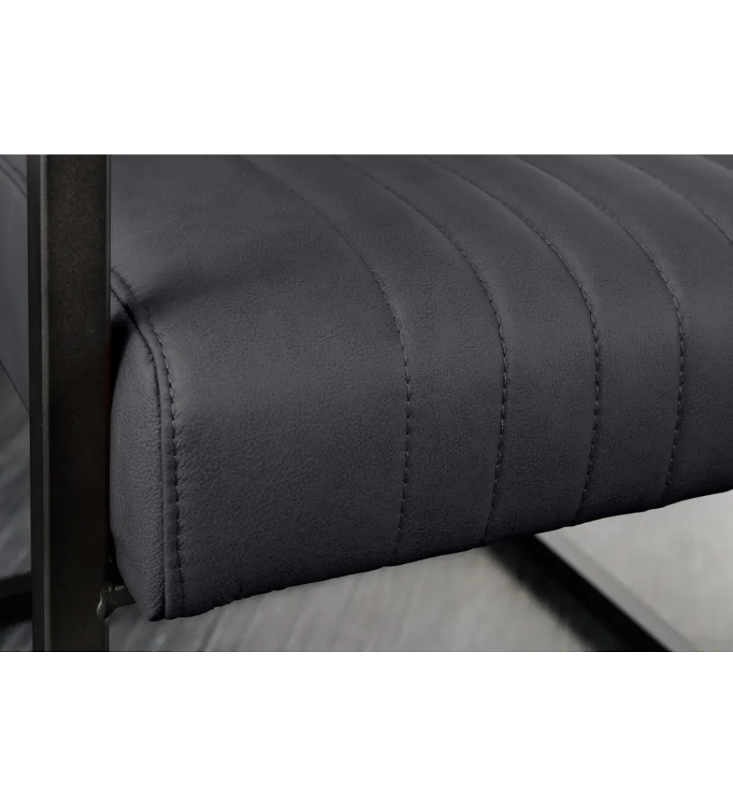 Krzesło BIG ASTON skórzane czarne*Invicta Interior Discount