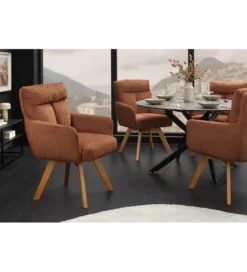 Krzesło BIG GEORGE chenille brązowy*Invicta Interior New