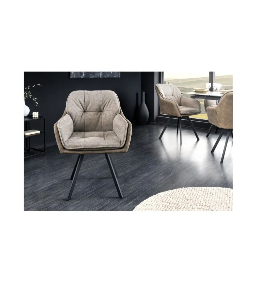 Krzesło CASAR Lounger obrotowe 180 stopni taupe*Invicta Interior New