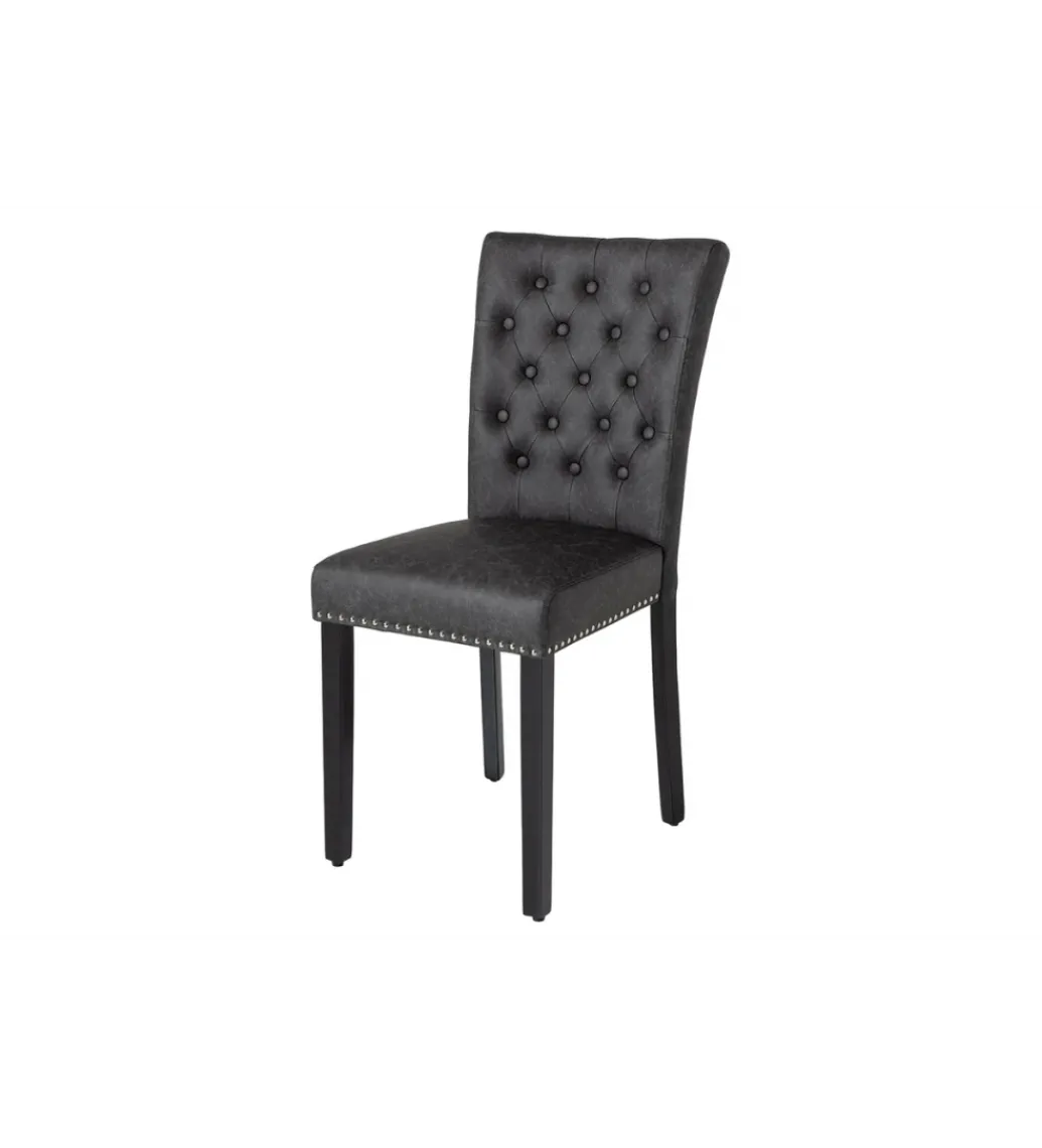 Krzesło CASTLE ekoskóra vintage black*Invicta Interior Outlet