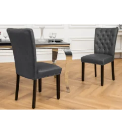 Krzesło CASTLE ekoskóra vintage black*Invicta Interior Outlet
