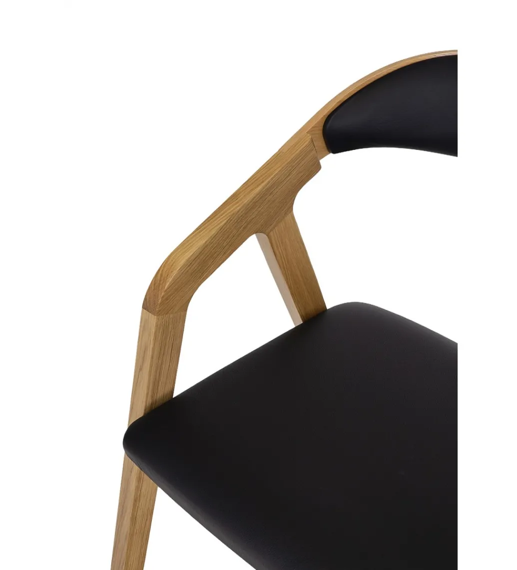 Krzesło dębowe LORIN z podłokietnikami skóra*POLSKI DESIGN Outlet