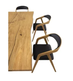 Krzesło dębowe LORIN z podłokietnikami skóra*POLSKI DESIGN Outlet