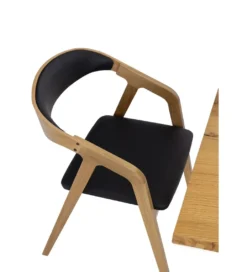 Krzesło dębowe LORIN z podłokietnikami skóra*POLSKI DESIGN Outlet