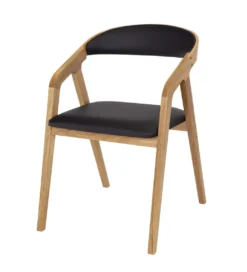 Krzesło dębowe LORIN z podłokietnikami skóra*POLSKI DESIGN Outlet