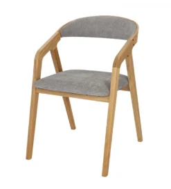 Krzesło dębowe LORIN z podłokietnikami tkanina*POLSKI DESIGN Discount