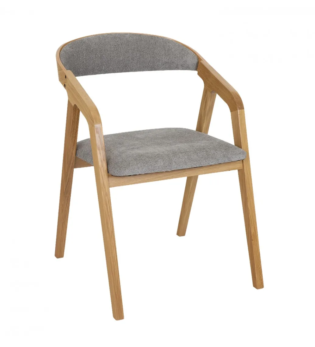 Krzesło dębowe LORIN z podłokietnikami tkanina*POLSKI DESIGN Discount
