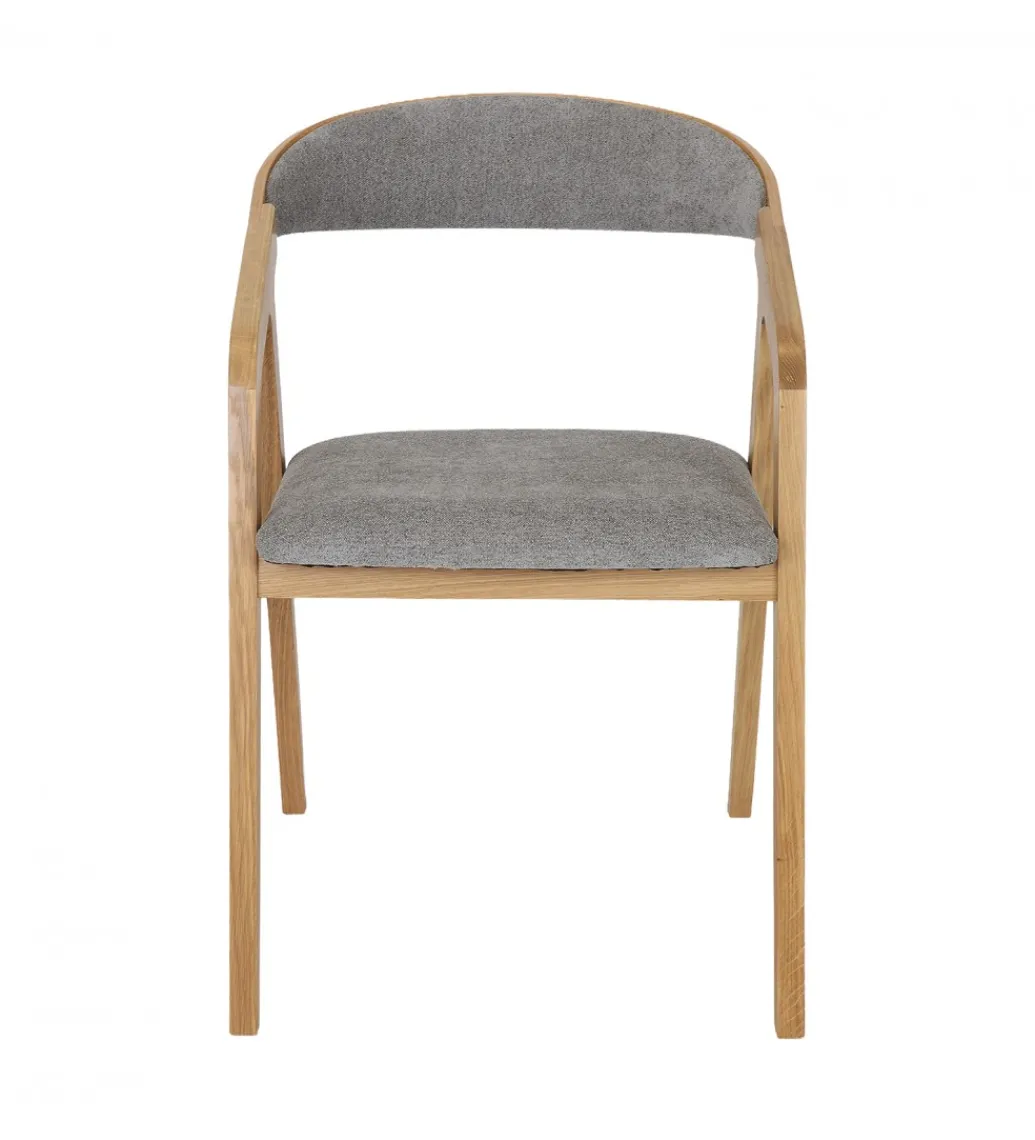 Krzesło dębowe LORIN z podłokietnikami tkanina*POLSKI DESIGN Discount