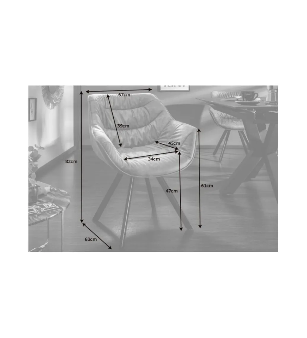 Krzesło designerskie The Dutch Comfort aksamitny szary*Invicta Interior Online
