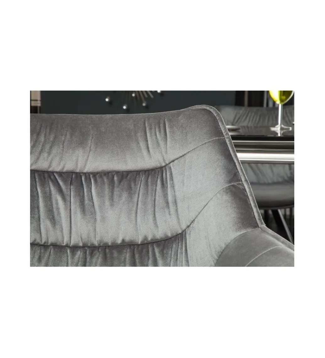 Krzesło designerskie The Dutch Comfort aksamitny szary*Invicta Interior Online