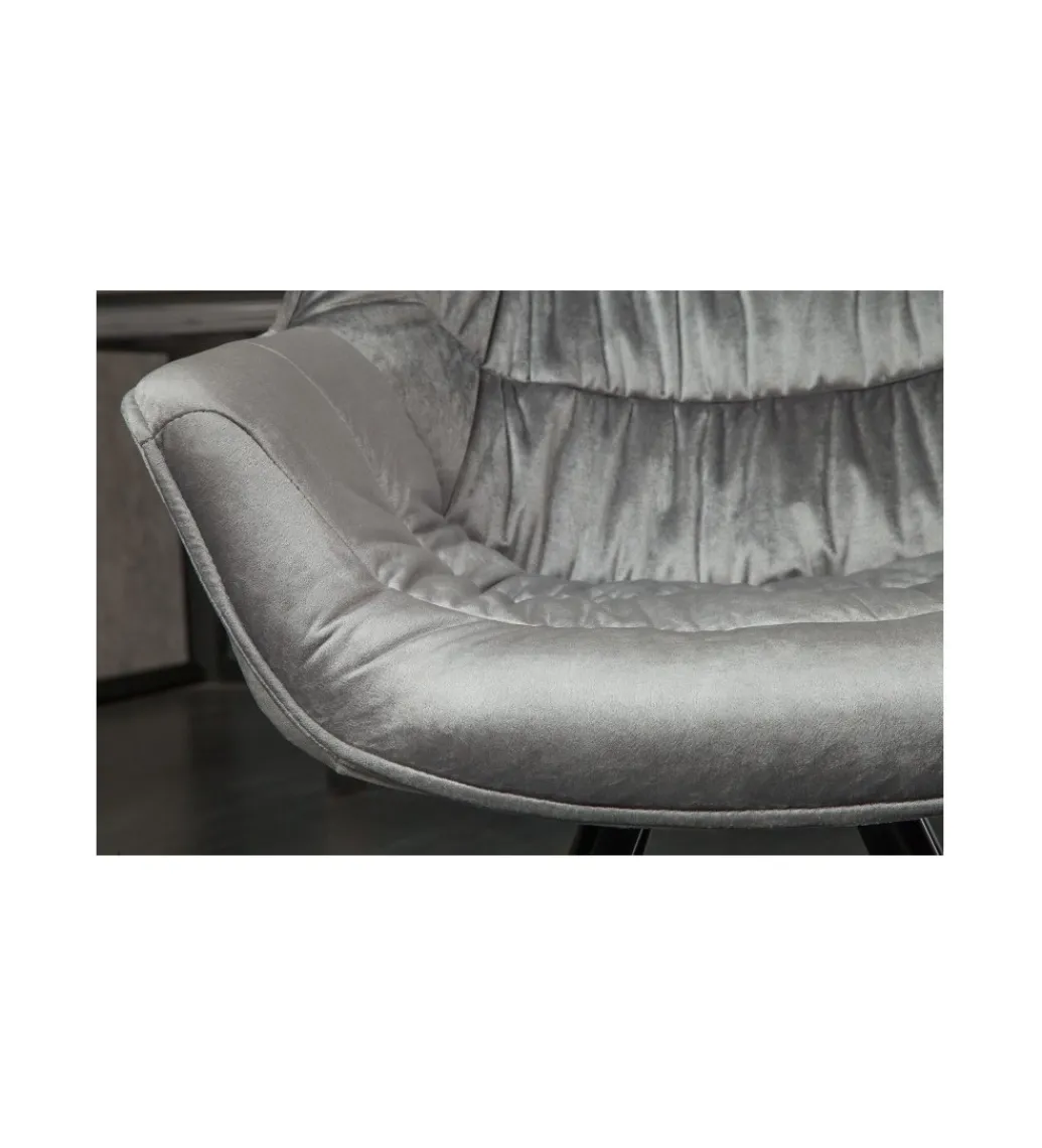 Krzesło designerskie The Dutch Comfort aksamitny szary*Invicta Interior Online