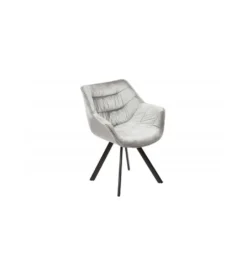 Krzesło designerskie The Dutch Comfort aksamitny szary*Invicta Interior Online