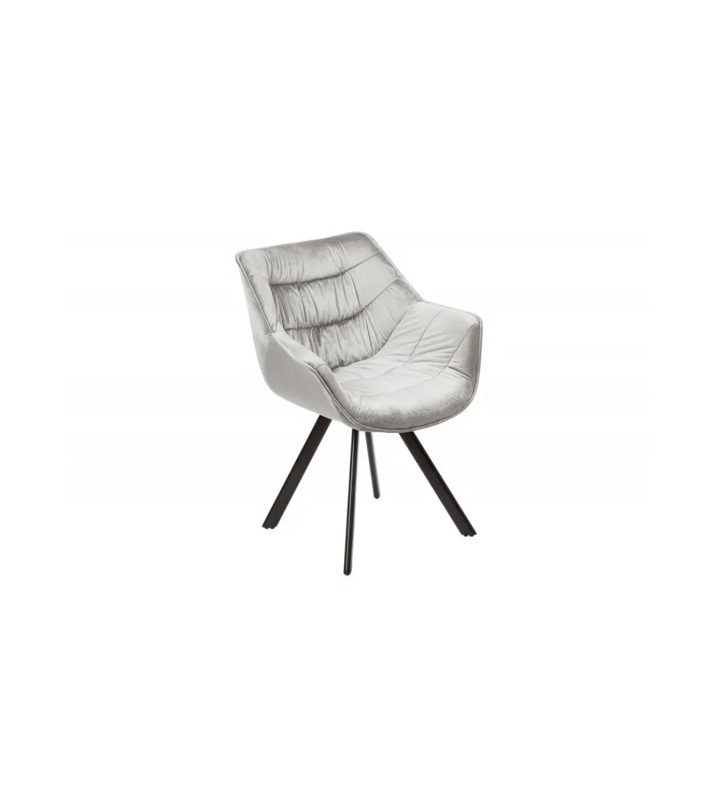 Krzesło designerskie The Dutch Comfort aksamitny szary*Invicta Interior Online
