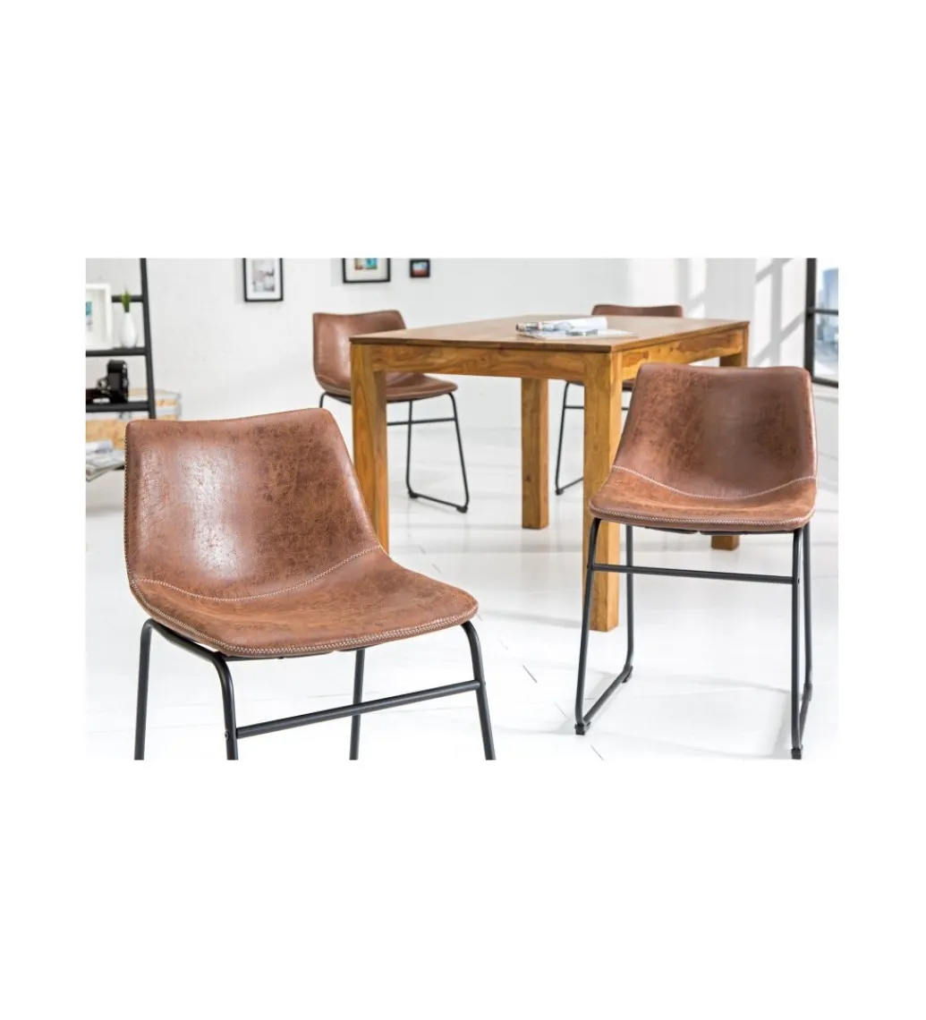Krzesło Django Vintage brązowe*Invicta Interior - przedsprzedaż New