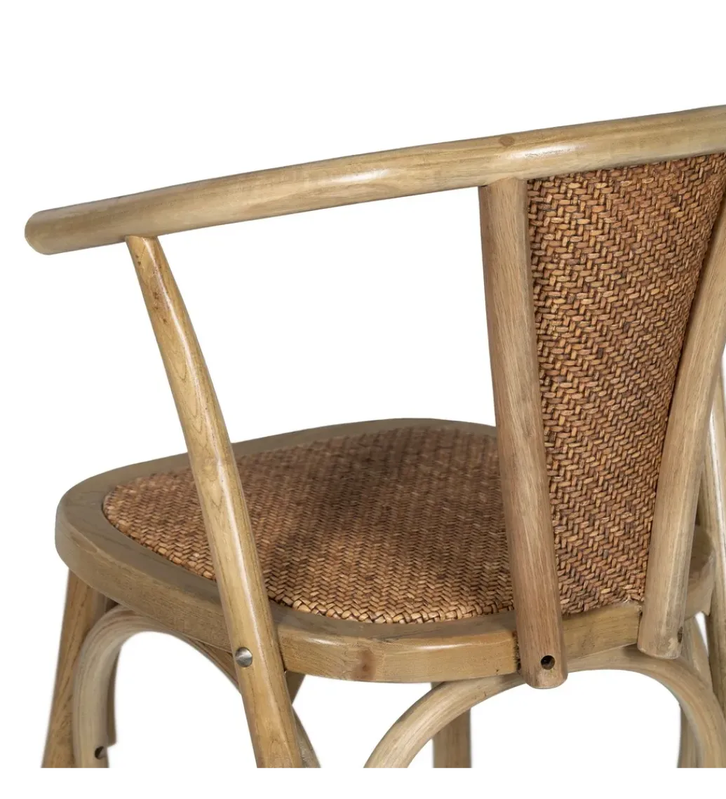 Krzesło DUROS brązowe ratan drewno buk*Zona-Design