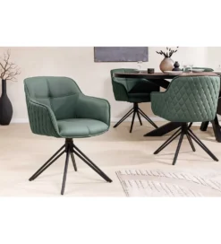 Krzesło Edmonton obrotowe 180 stopni Zielone outlet*Invicta Interior Discount