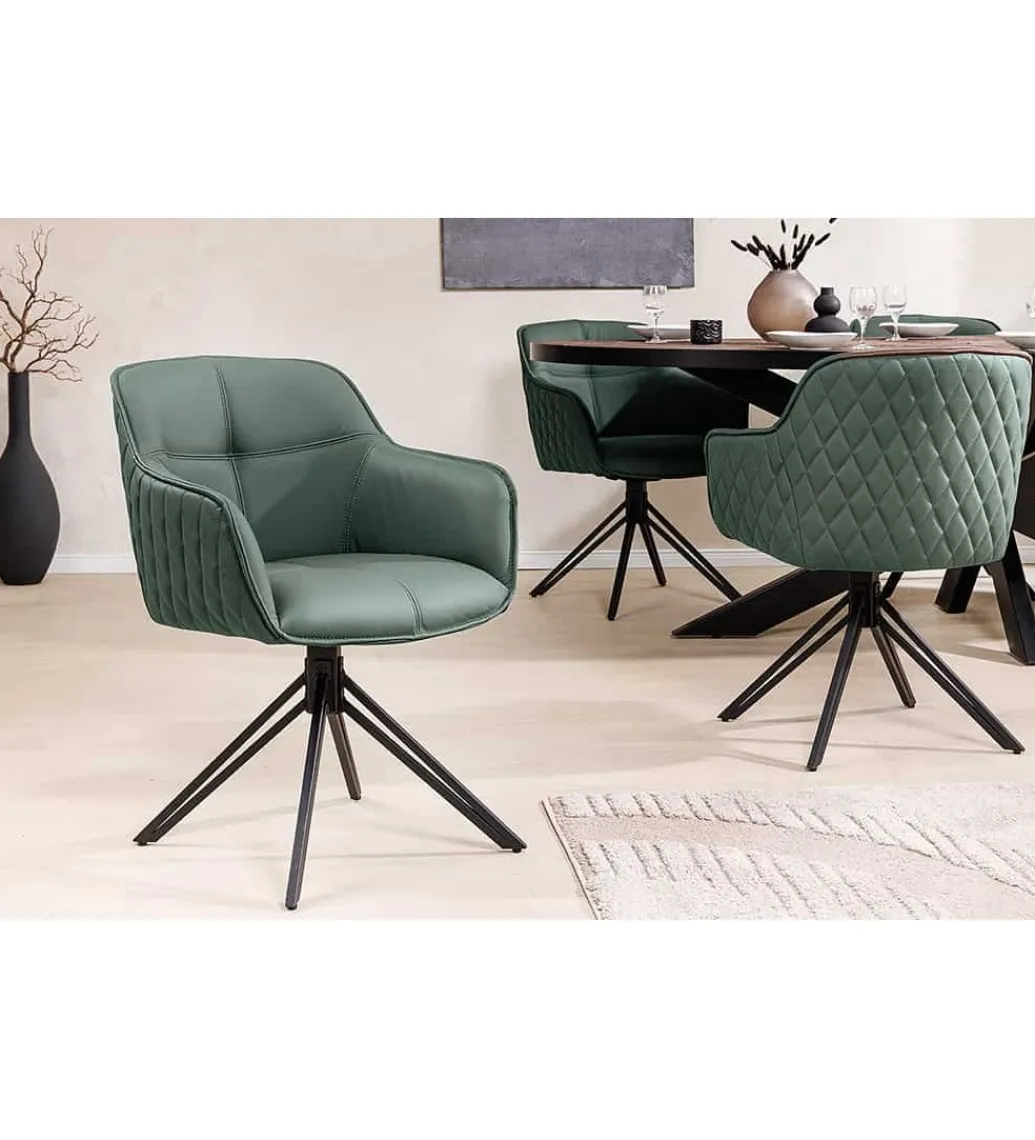 Krzesło Edmonton obrotowe 180 stopni Zielone outlet*Invicta Interior Discount