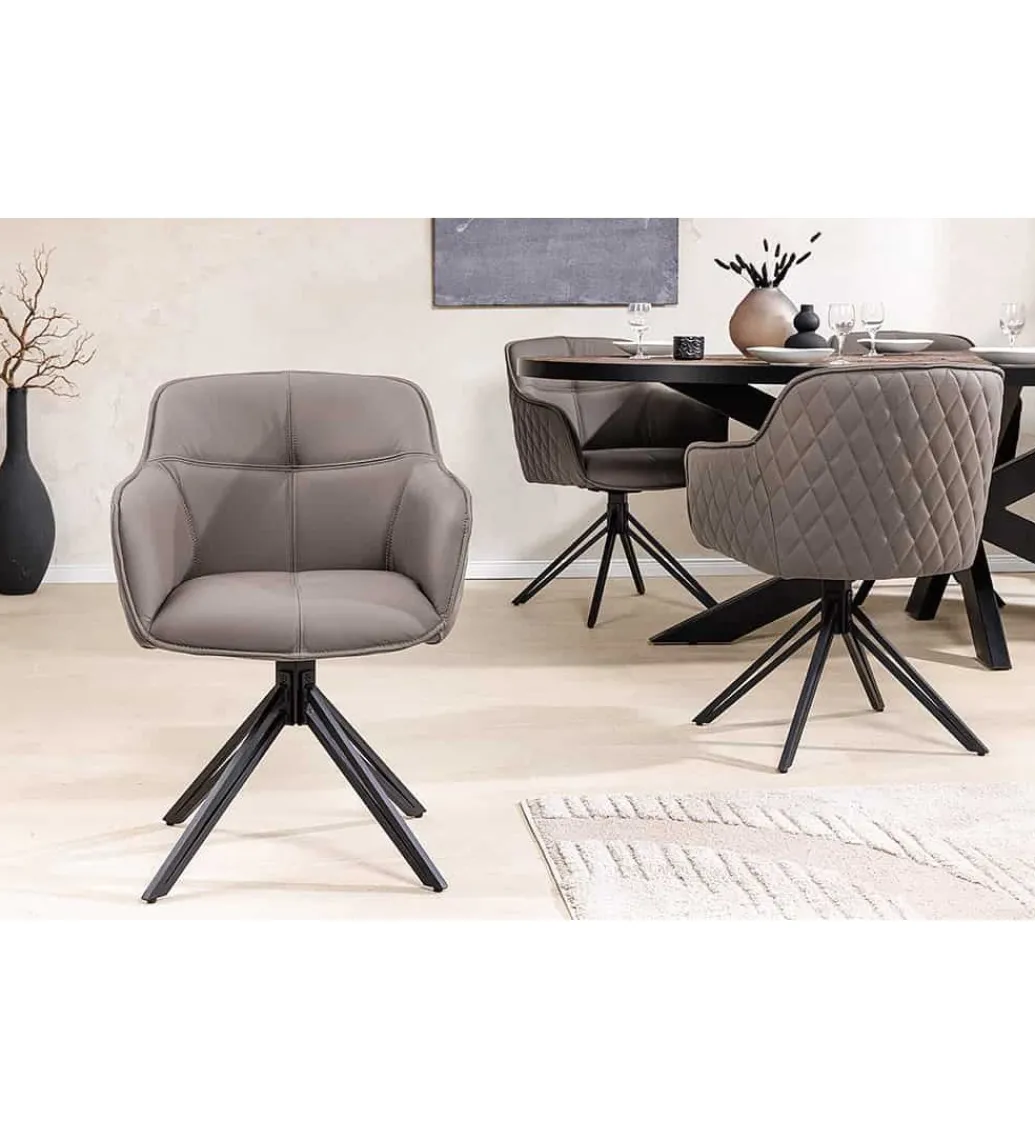 Krzesło Edmonton obrotowe 180 stopni Taupe*Invicta Interior Outlet