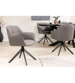 Krzesło Edmonton obrotowe 180 stopni Taupe*Invicta Interior Outlet