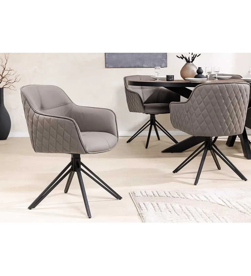 Krzesło Edmonton obrotowe 180 stopni Taupe*Invicta Interior Outlet