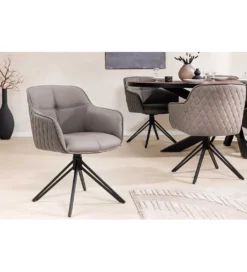 Krzesło Edmonton obrotowe 180 stopni Taupe*Invicta Interior Outlet