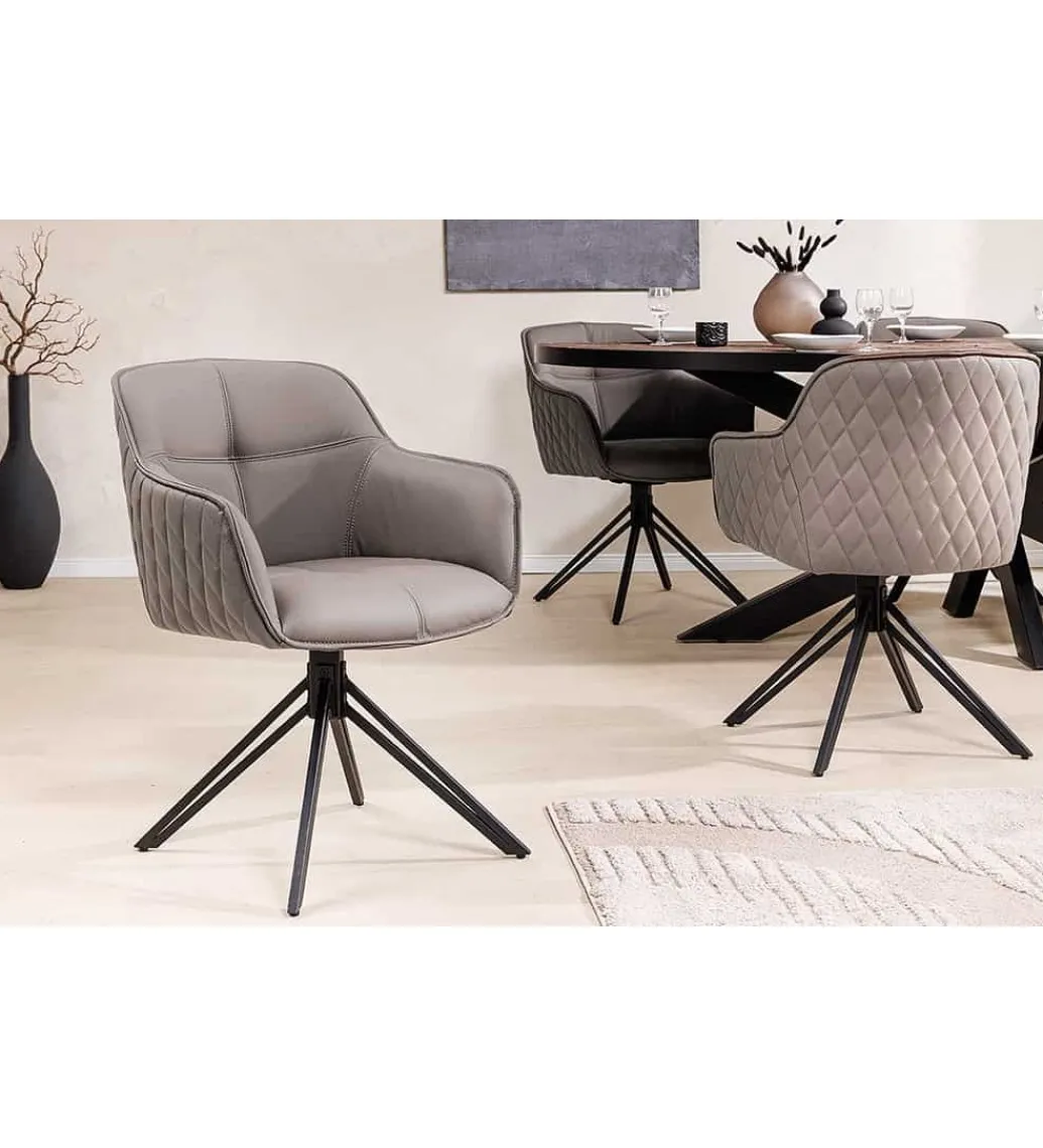 Krzesło Edmonton obrotowe 180 stopni Taupe*Invicta Interior Outlet