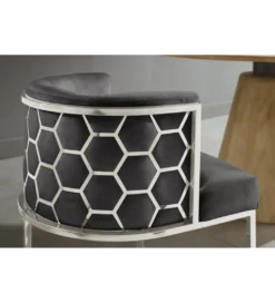 Krzesło ELEGANCE welwet szary srebrne nogi*Invicta Interior - przedsprzedaż Online