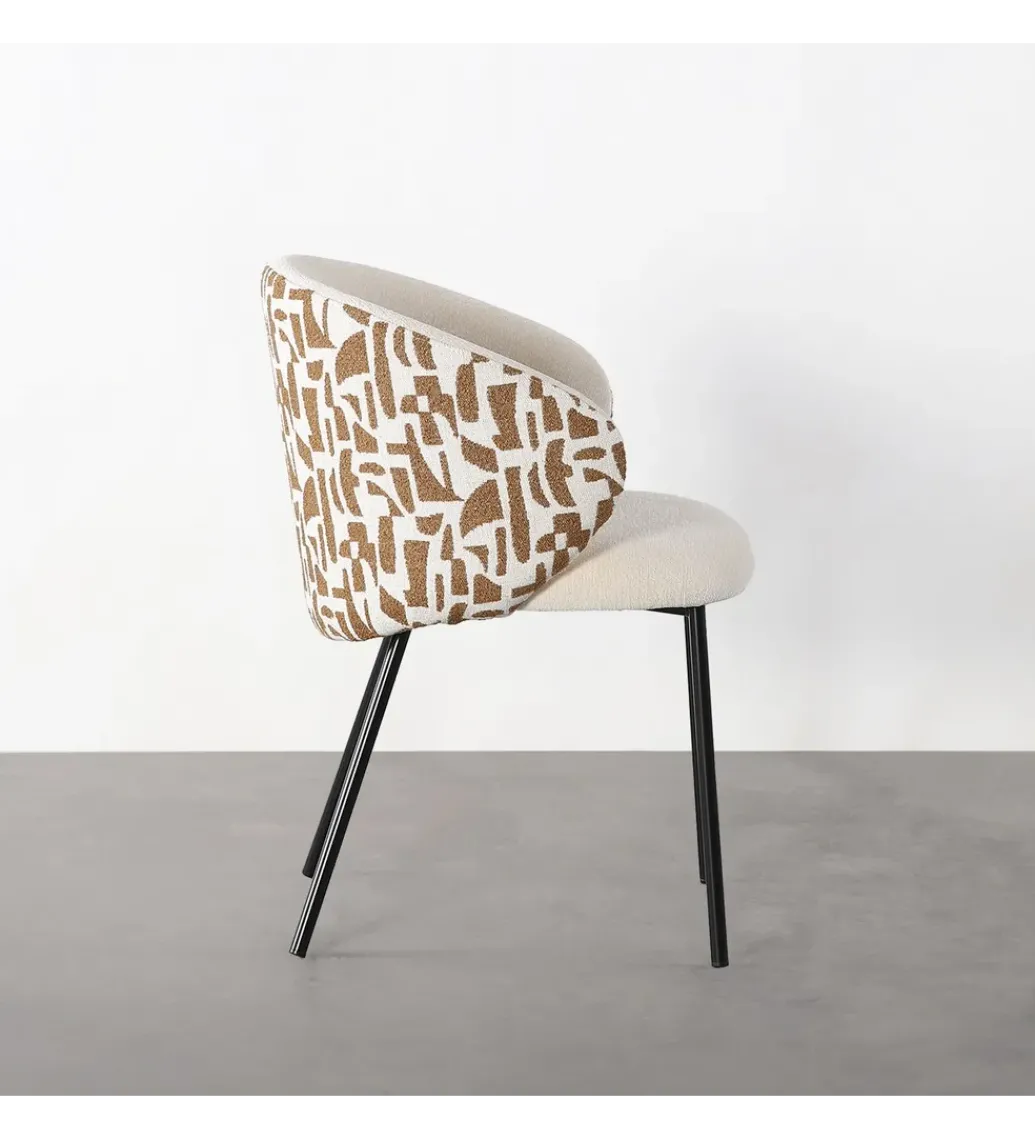Krzesło ESTAMPADO 74 cm biała ochra*Zona-Design Online