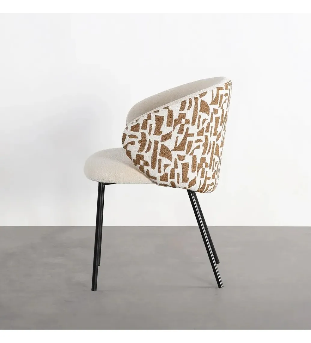 Krzesło ESTAMPADO 74 cm biała ochra*Zona-Design Online
