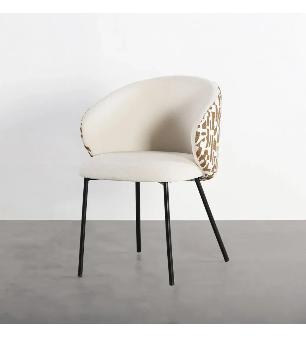 Krzesło ESTAMPADO 74 cm biała ochra*Zona-Design Online