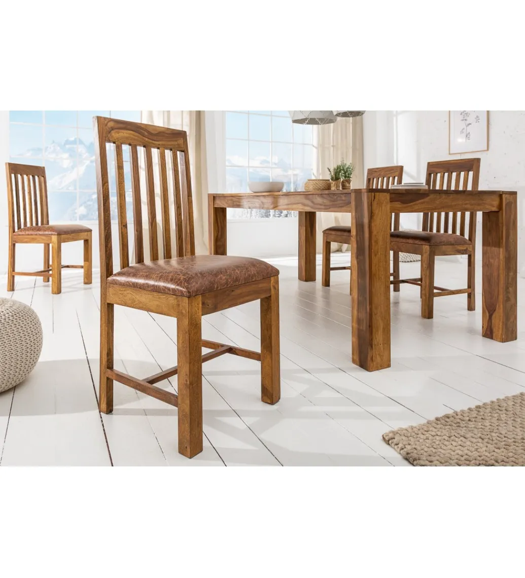 Krzesło Finice Newark Makassar drewno sheesham*Invicta Interior - przedsprzedaż New