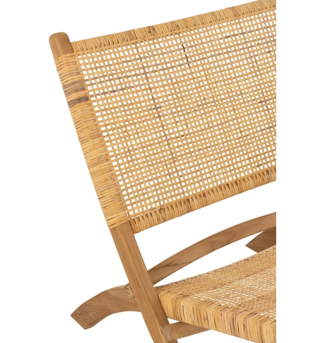 Krzesło FOLDE 78 cm drewno teak rattan*J-Line Discount