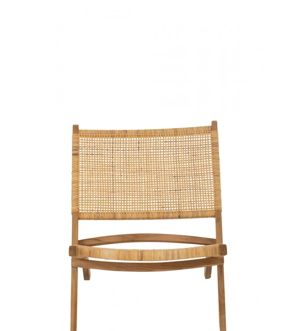 Krzesło FOLDE 78 cm drewno teak rattan*J-Line Discount