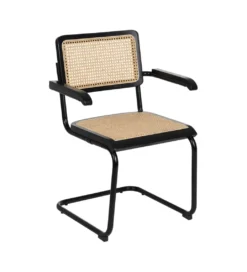 Krzesło GIVM z podłokietnikami czarne ratan drewno kauczuk*Zona-Design Discount