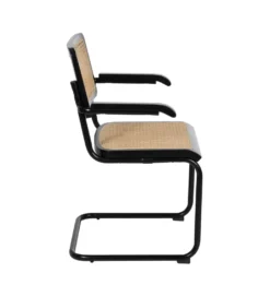 Krzesło GIVM z podłokietnikami czarne ratan drewno kauczuk*Zona-Design Discount