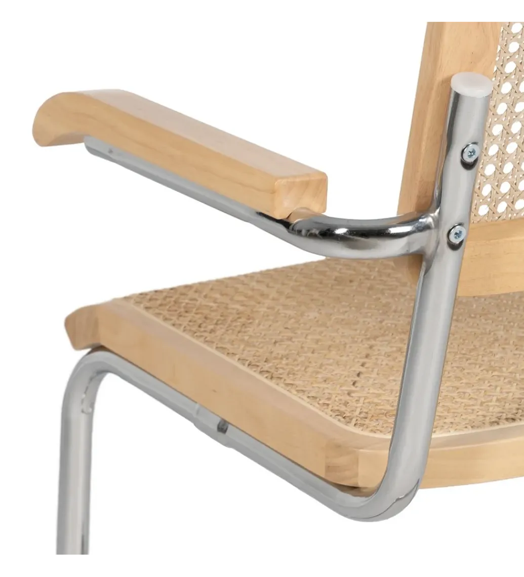 Krzesło GIVM z podłokietnikami naturalne ratan drewno kauczuk*Zona-Design Discount