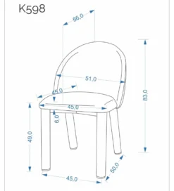 Krzesło K598 83 cm brązowe*Halmar