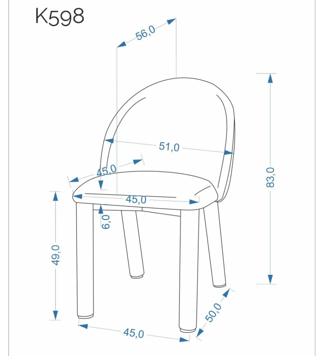 Krzesło K598 83 cm brązowe*Halmar