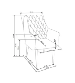 Krzesło K287 85 cm welwet beżowy*Halmar Outlet