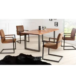 Krzesło Konsolowe Loft antyczne brązowo czarne*Invicta Interior Hot