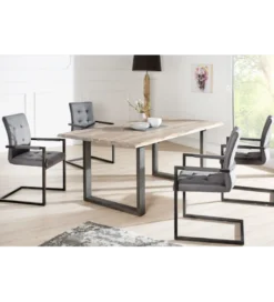 Krzesło Konsolowe Oxford z podłokietnikami szare*Invicta Interior Discount