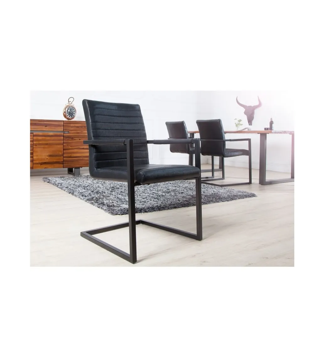 Krzesło LOFT antyczny czarny*Invicta Interior