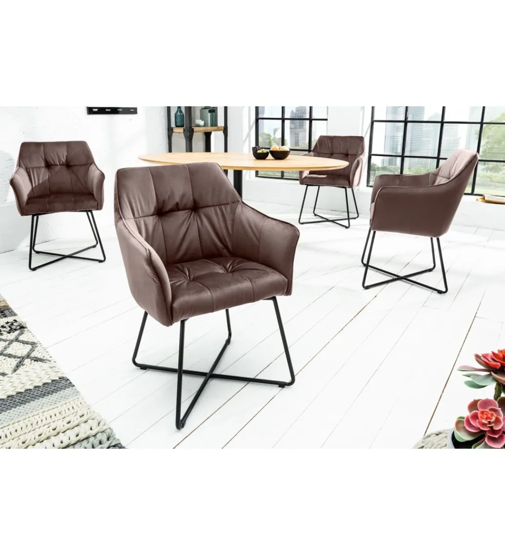 Krzesło Loft MONET brązowe*Invicta Interior Best