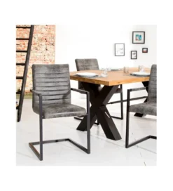 Krzesło LOFT vintage szare*Invicta Interior Discount