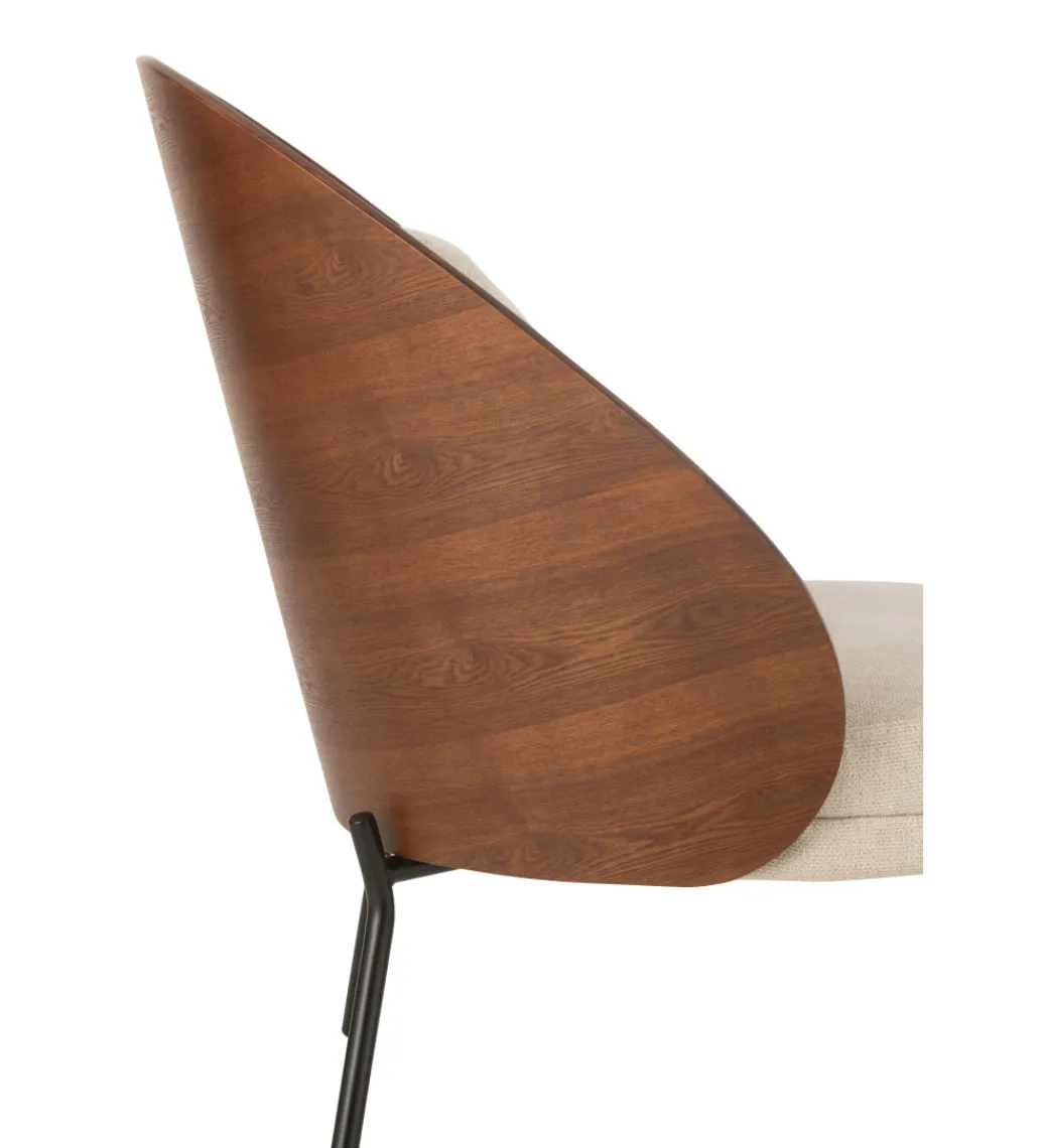 Krzesło LONEPLY 82 cm naturalne ciemno brązowe beżowe*J-Line Clearance