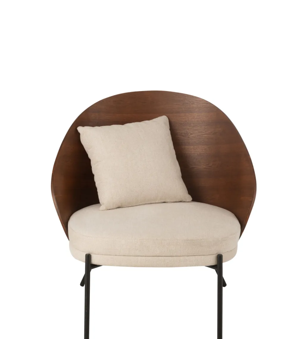 Krzesło LONEPLY 82 cm naturalne ciemno brązowe beżowe*J-Line Clearance